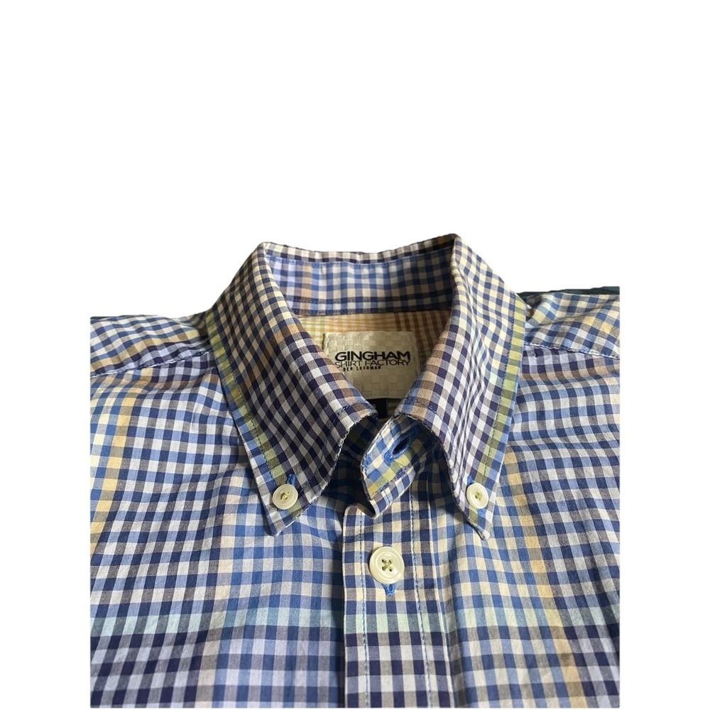 Ben Sherman Button Up Shirt Mens Small Gingham Factory Check Lightweight